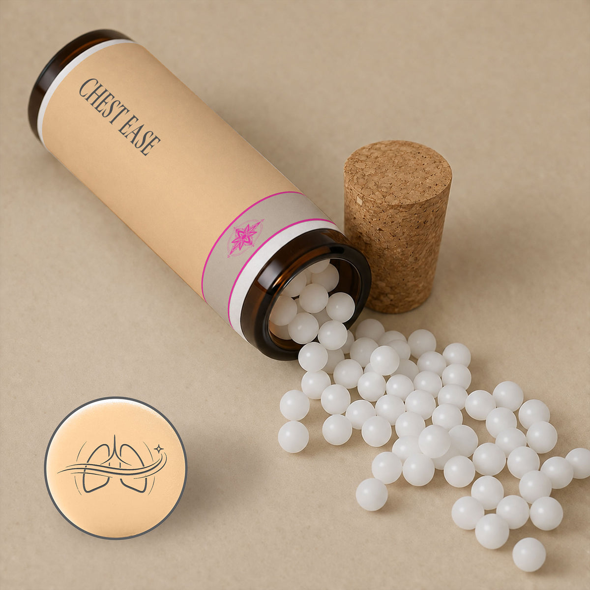 Chest Ease pellets for unsettled chesty travel moments, from the Nomad Secrets pocket collection
