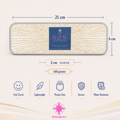 Specification overview of the Nomad Secrets S.O.S. Travel Companion metal case